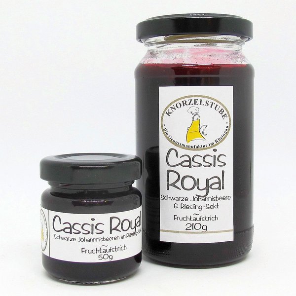 Cassis-Royal * Schwarze Johannisbeere an Riesling * Fruchtaufstrich * handcraftet * 210g Glas