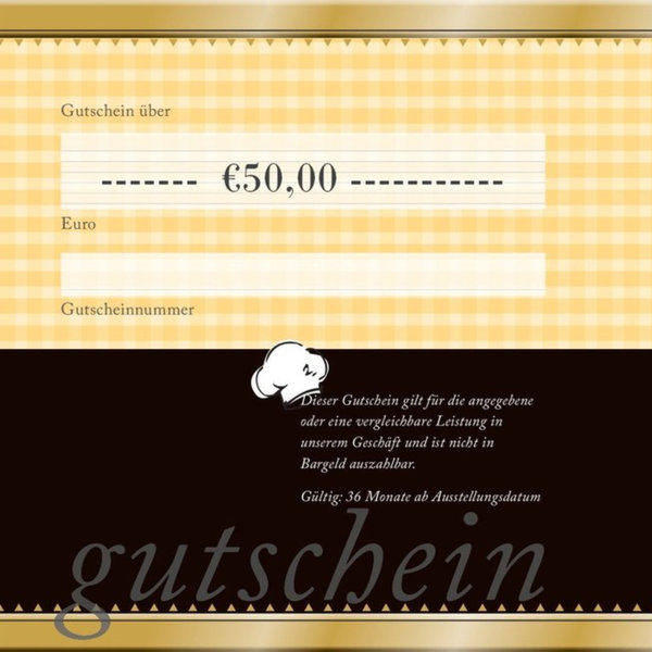 Genuss-Gutschein  - Geschenkgutschein €50,00