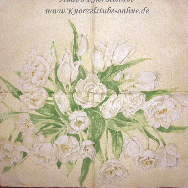 Mona Svärd Motivserviette - weiße Tulpe - 0144