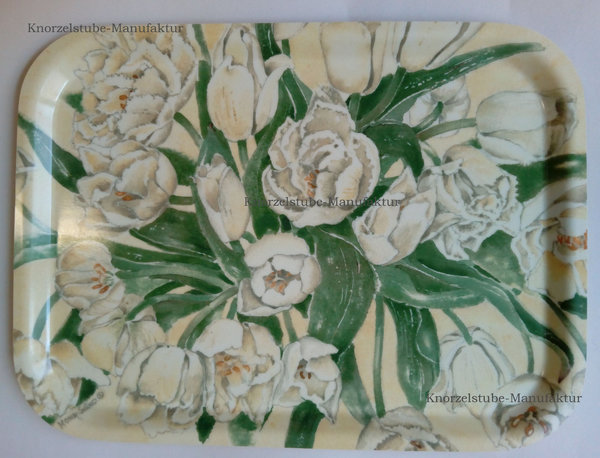 Mona Svärd Tablett 19x26cm - Weiße Tulpe - 0144