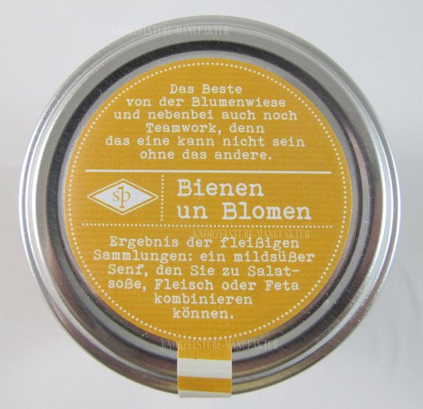 SENF PAULI - "Bienen un Blomen" Senf mit Honig und Blütenblättern * 110ml Glas