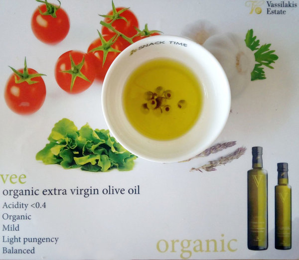 V(vee) * Natives BIO Olivenöl extra virgin * 0,5l Flasche * Kreta