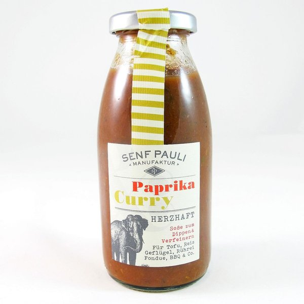 Paprika & Curry Soße * herzhaft * SENF PAULI  * 250ml Glasflasche