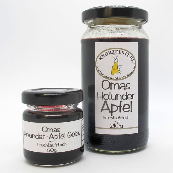 Omas Holunder-Apfel * Fruchtaufstrich * handcrafted * 50g Glas